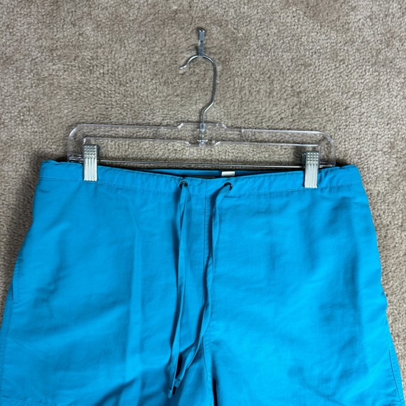 L.L.Bean Swim Hybrid Shorts Womens Medium M Blue Drawstring Supplex Nylon Lined - Picture 2 of 11